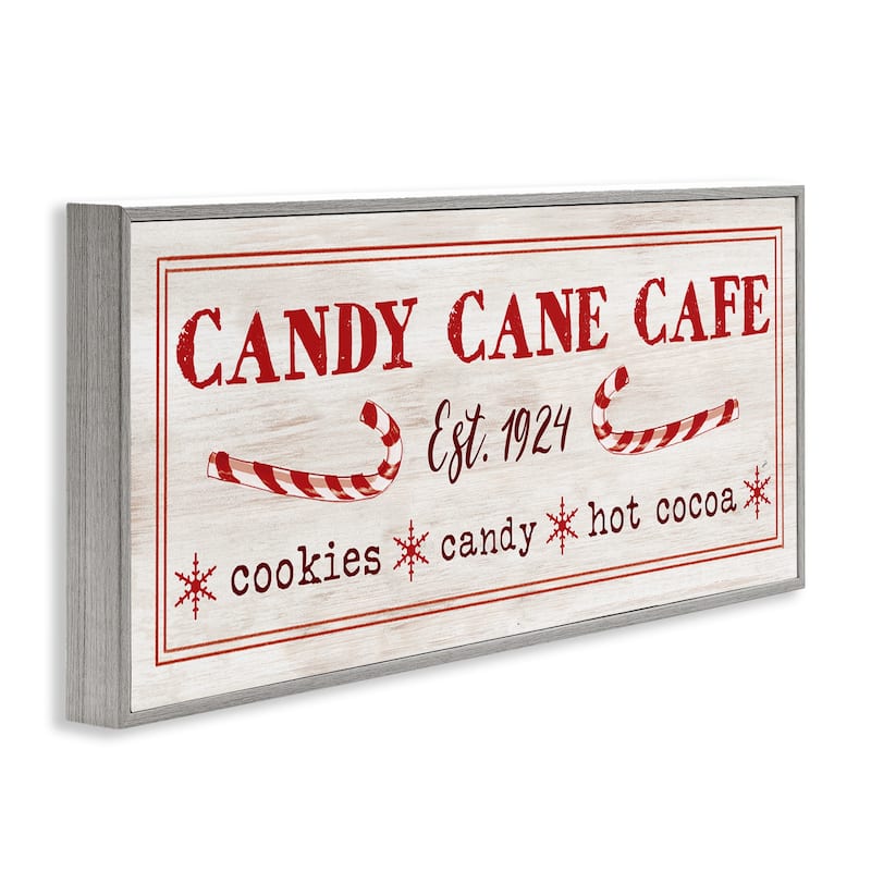 Stupell Vintage Candy Cane Cafe Framed Giclee Art Design By Dogwood Portfolio