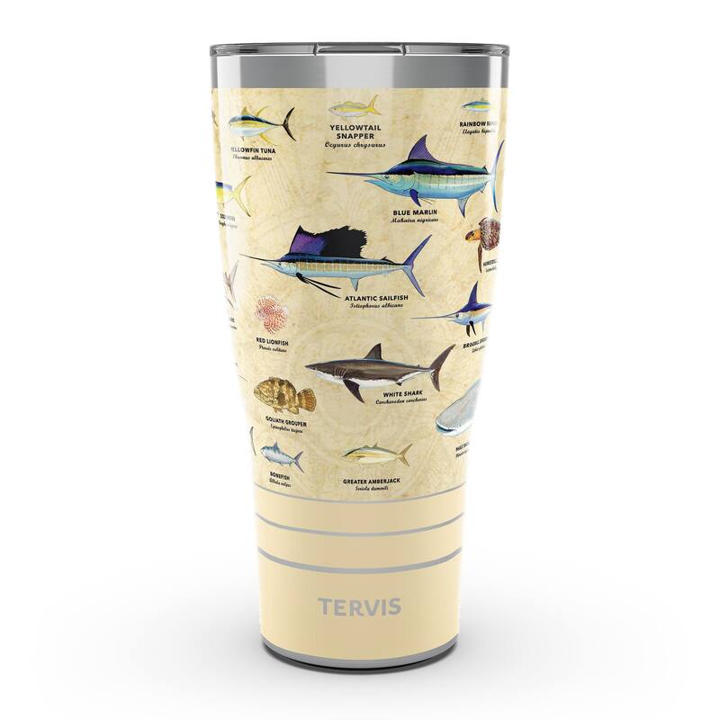 Tervis Traveler Guy Harvey Charts Triple Walled Insulated Travel Tumbler, Stainless Steel - 30oz