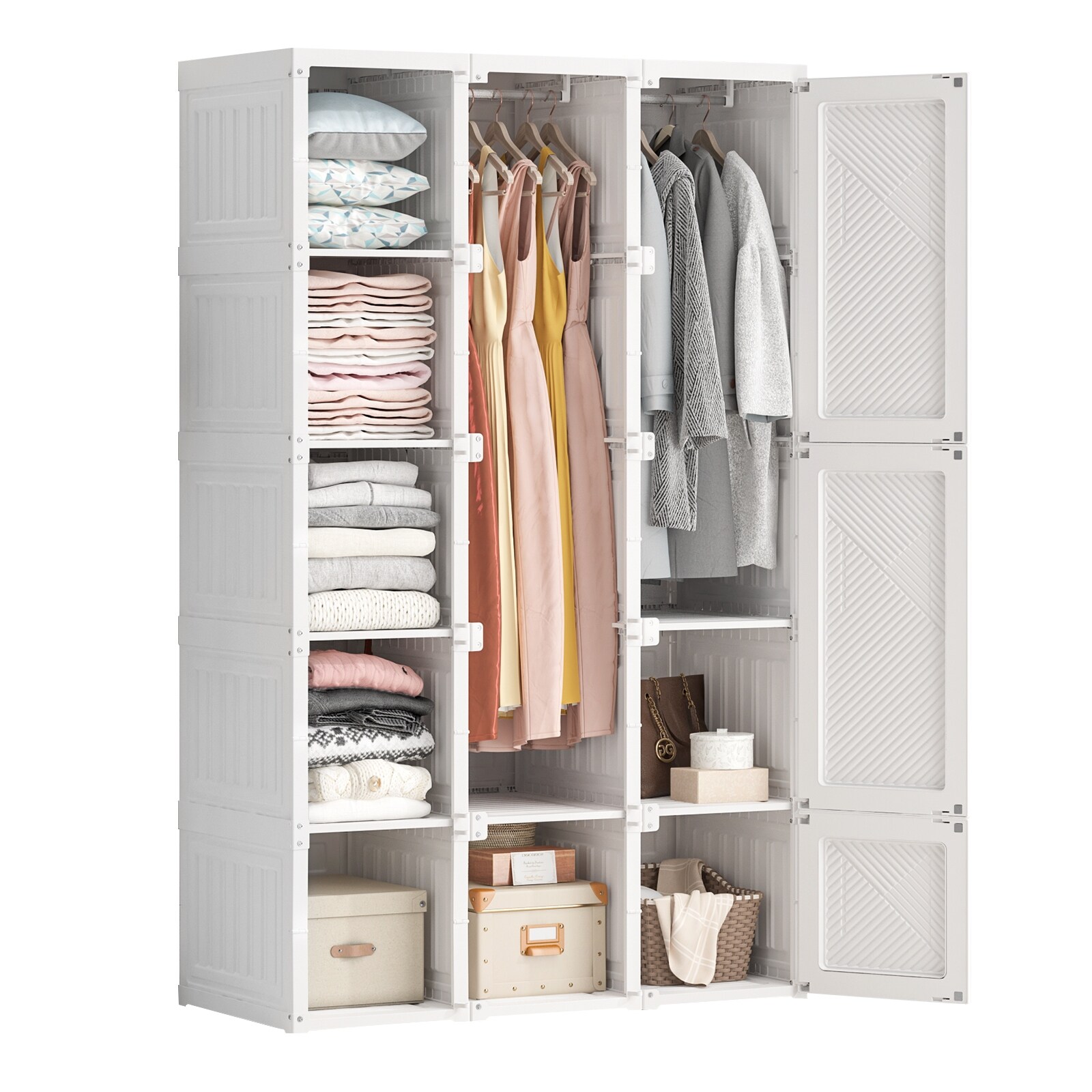 Portable Wardrobe Closets Bedroom ,Storage Organizer, Clothes Dresser,  Closet Storage Organizer, White - Bed Bath \u0026 Beyond - 40424855, image size:1600x1600