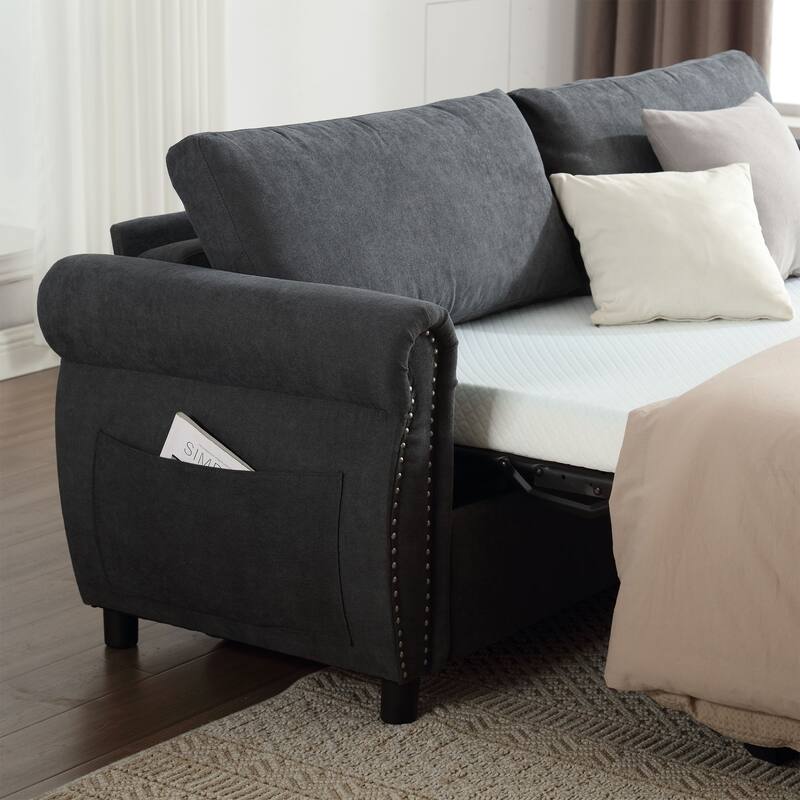 U_Style 80.7'' 2-in-1 Sofa Bed Sleeper with Large Mattress, for Living Room Spaces Bedroom