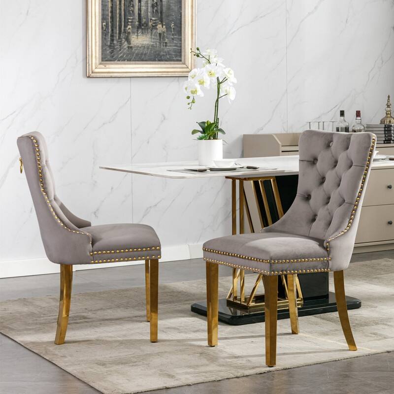 Contemporary Velvet Upholstered Dining Chair Set of 6