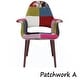 preview thumbnail 20 of 27, Retro Upholstered Dining Armchair w/ Walnut Legs Patchwork A