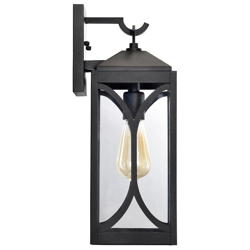 Oaklyn 1 Light Medium Wall Lantern Matte Black with Clear Glass