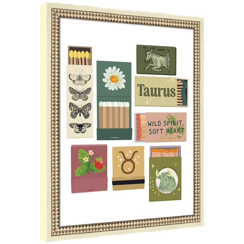 Kate and Laurel Taurus Matchbooks 14x18 FC by Megan Ryan Framed Wall Art Print