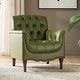 preview thumbnail 12 of 68, HULALA HOME Wemer Traditional Genuine Leather Armchair with Tufted Back