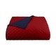 preview thumbnail 2 of 36, Martex Reversible Coverlet Lightweight Soft Durable Easy-Care Quilt Red/Navy - King