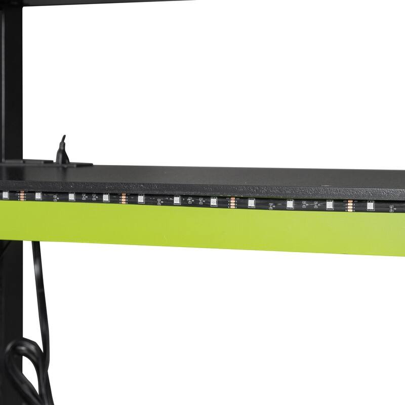 Full Size Wood Loft Bed with Desk,Wardrobe,Ample Storage Space,and RGB LED Light