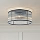 preview thumbnail 1 of 23, Modern Glam Black / Antique Bronze 4/10-Light Glass Drum Flush Mount Contemporary Ceiling Light For Living Room Entryway W16'' - Matte Black