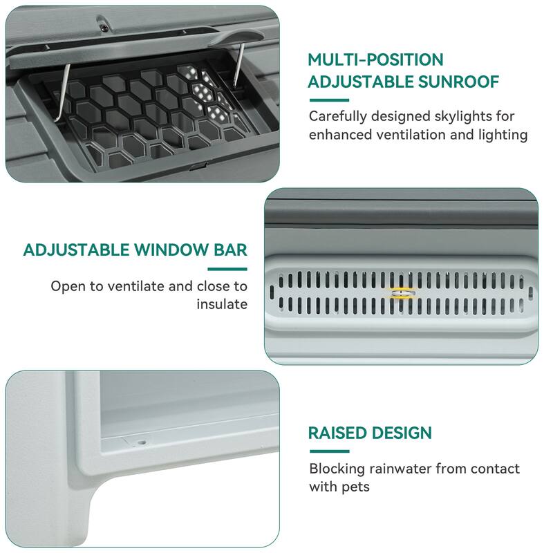 Moasis Slant-roof Dog House with Skylight