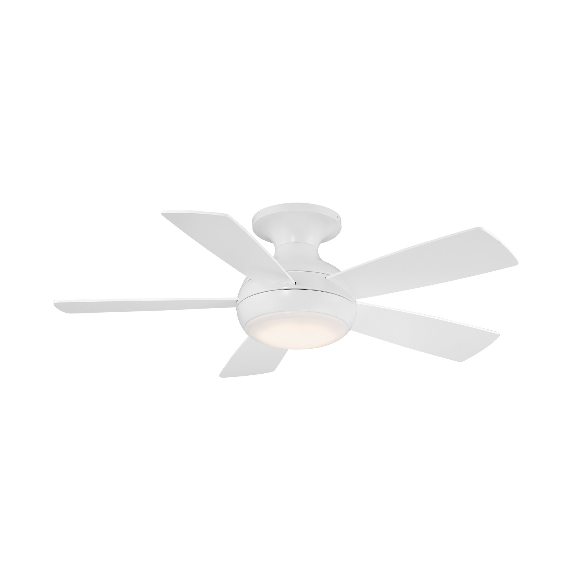 Odyssey Indoor And Outdoor 5 Blade Smart Compatible Flush Mount Ceiling Fan 44in With 3000k Led Light Kit And Remote Control Overstock 32755262