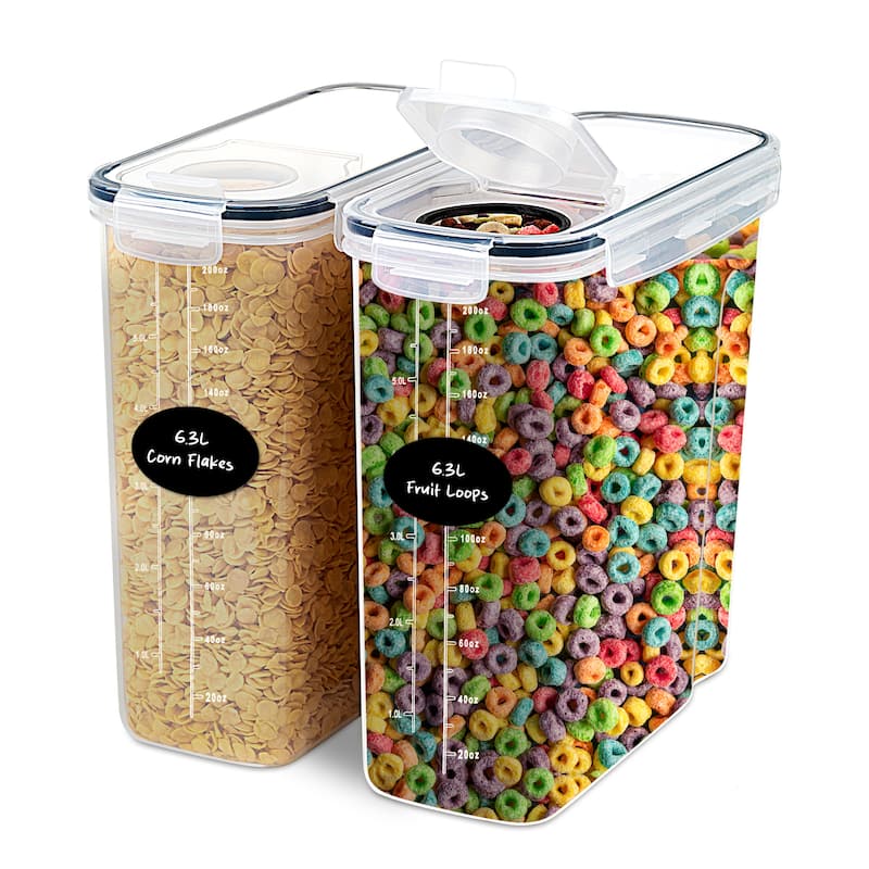 DWËLLZA KITCHEN Extra Large Food Storage Cereal Containers - Clear