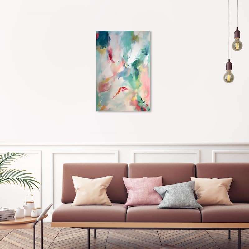 Wynwood Studio Abstract Preludio Green and Mint Green Modern & Contemporary Wall Art Canvas Print - 30 x 20