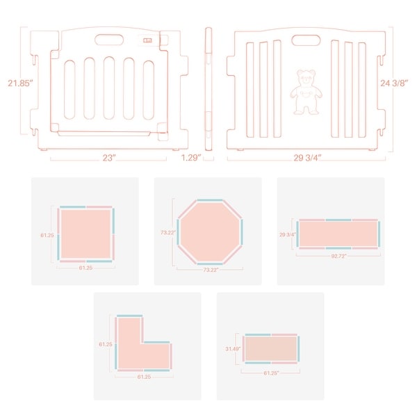 kidzone baby playpen 8 panel