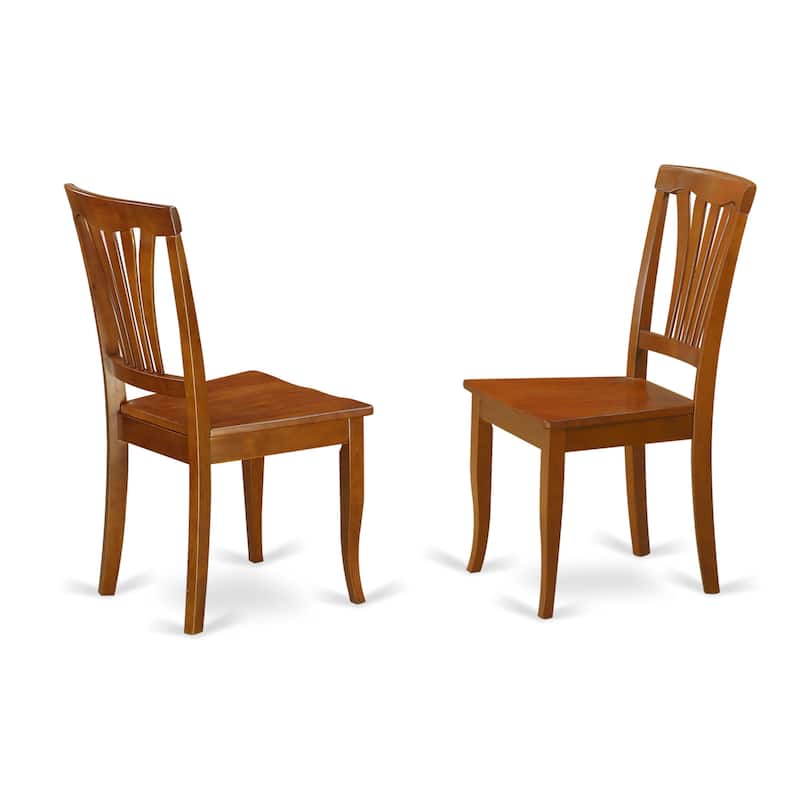 East West Furniture 7 Piece Dining Table Set- an Oval Dining Table and 6 Solid Chairs, Saddle Brown (Seat Type Options)