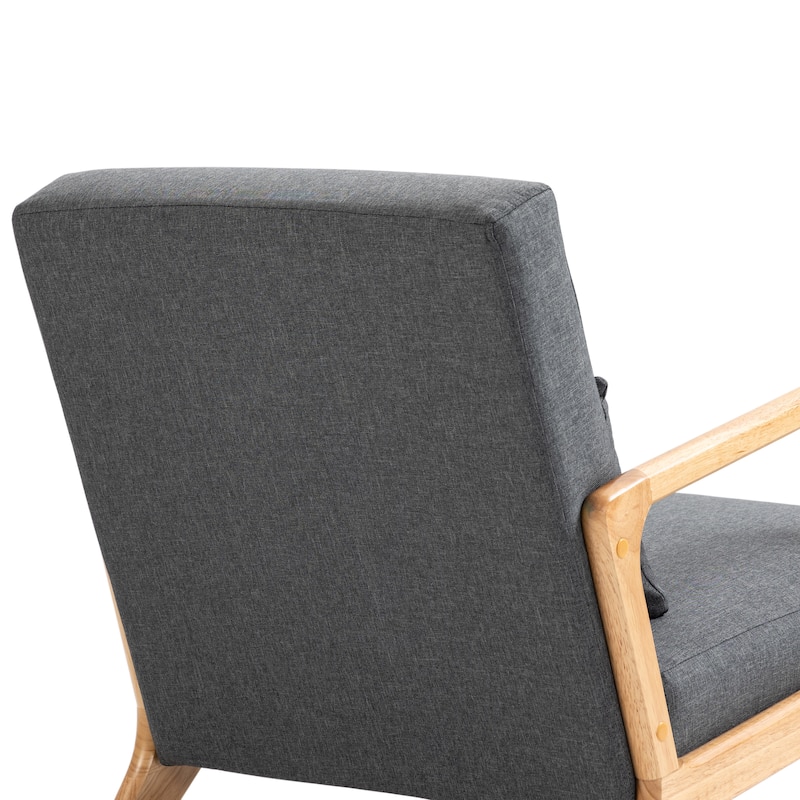 Mid Century Modern Upholstered Accent Chair with Pillow