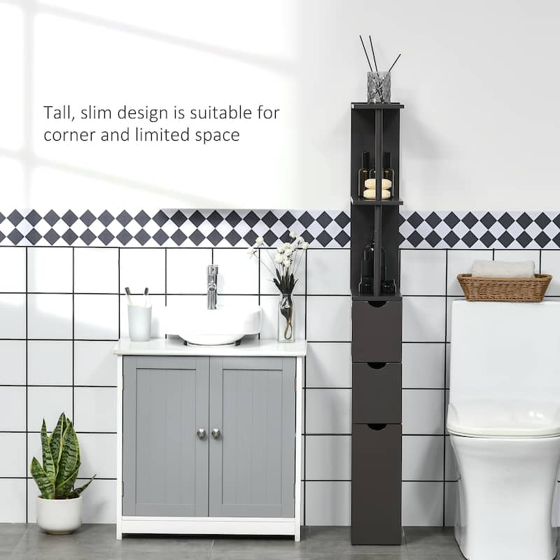Bathroom Tower Storage Cabinet - 6" W x 13" D x 55.25" H
