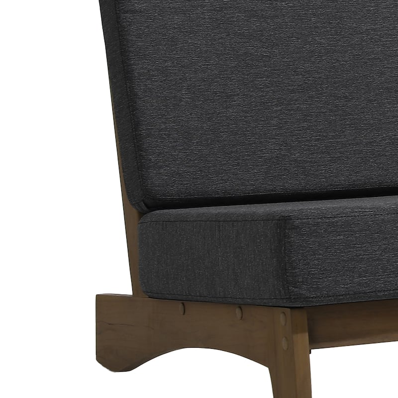 Outdoor Wood Club Chairs Set Loveseat with Cushion