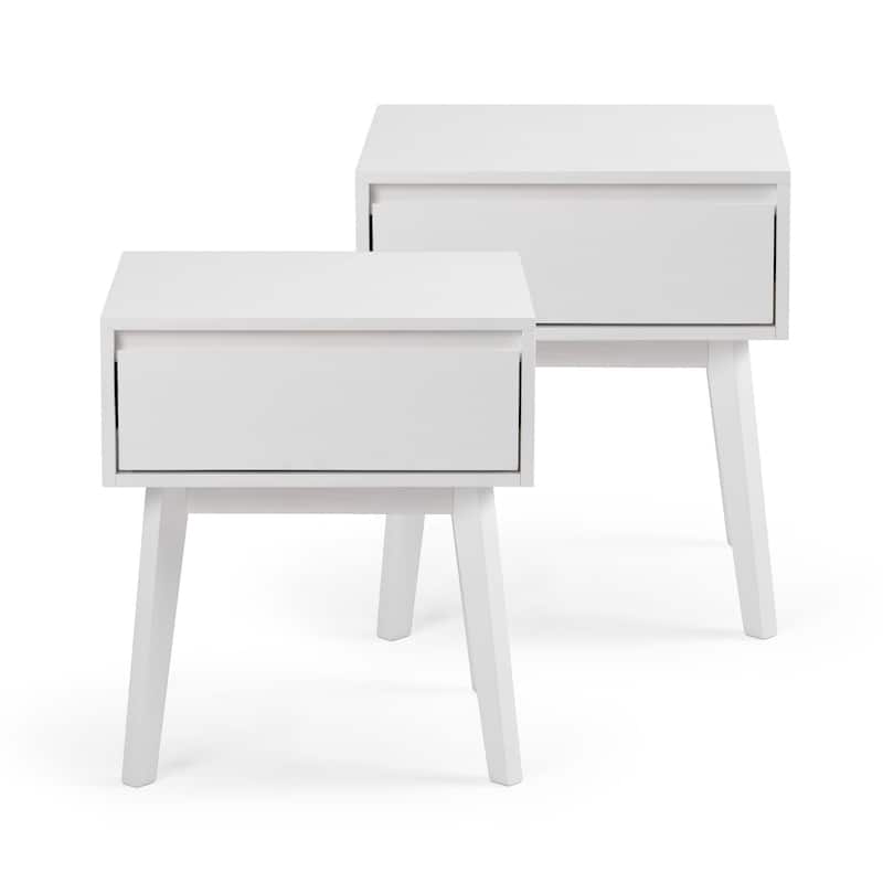 Max and Lily Scandinavian 1 -Drawer Nightstand - Set of 2