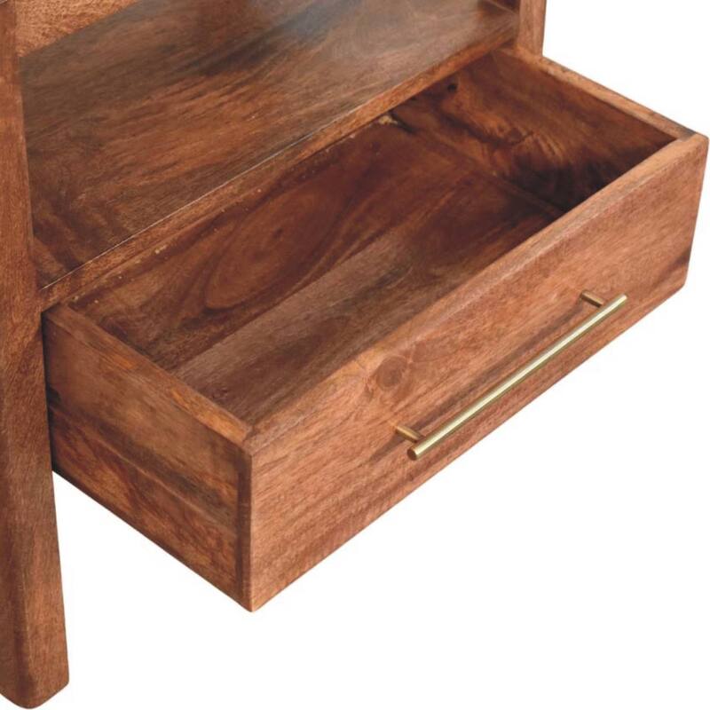 Artisan Furniture Solid Wood The Caldera Bedside Stand, Brown, 1-Shelf, 1-Drawer