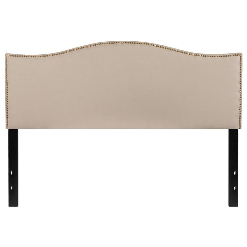 Arched Upholstered Headboard with Nailhead Trim