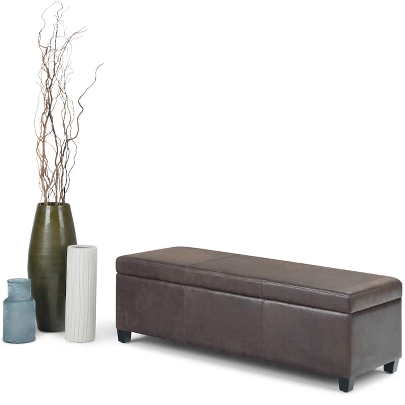 WYNDENHALL Franklin 48-in. Wide Contemporary Rectangular Storage Ottoman