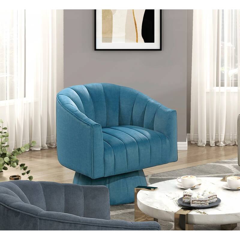 1pc Comfortable Barrel Back Swivel Chair
