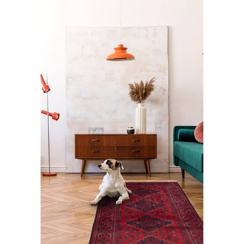 ECARPETGALLERY Hand-knotted Finest Khal Mohammadi Red Wool Rug - 2'9 x 6'4