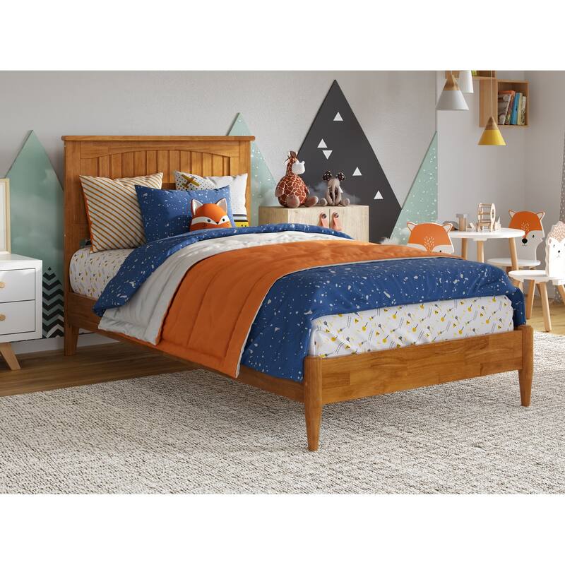 Naples Solid Wood Low Profile Platform Bed - Light Toffee - Twin