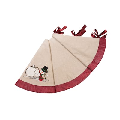 Jack Frost Christmas Tree Skirt, 56-Inch Round - 56"