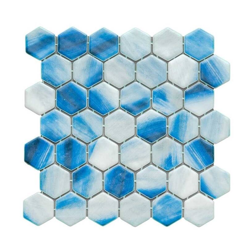 The Tile Life Eterna Hex 2x2 Glass Mosaic Floor, Backsplash & Wall Tile