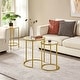 preview thumbnail 11 of 11, Yaheetech Round Nesting End Table Set with Glass Top for Small Space Gold
