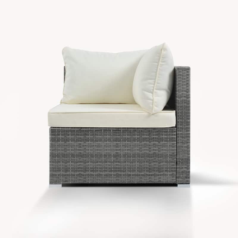 8-Pieces Outdoor Patio Furniture Sets, Garden Conversation Wicker Sofa Set with Cushions and Coffee Table, Sectional Sofa