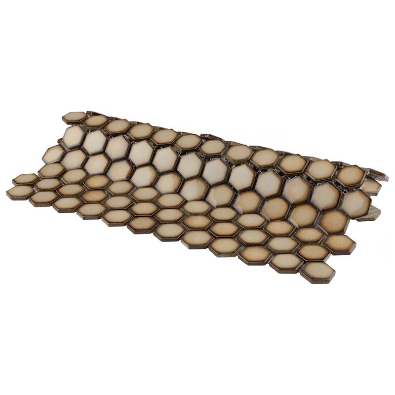 Merola Tile Hudson 1" Hex Caffe 11-7/8" x 13-1/4" Porcelain Floor and Wall Tile