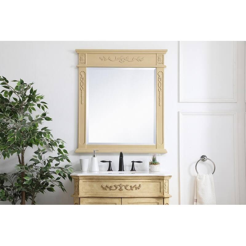 Elegant Lighting Antique Beige Vanity Mirror (22" x 28") - 32W x 36H - Light Antique Beige