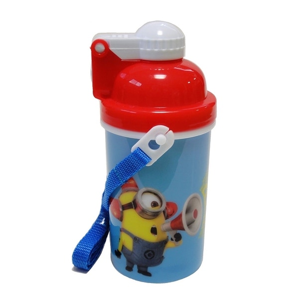 New Minions Bee-bo Canteen w/ Popup Lid & Straps Water Bottle Tumbler Cup