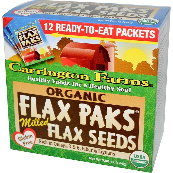Carrington Farms Organic Milled Flax Seeds - Case of 6 - 0.42 oz.