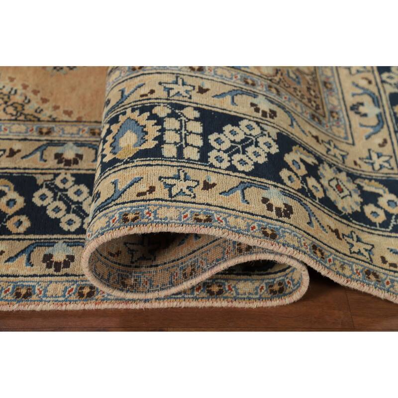 Mashad Vintage Persian Area Rug Handmade Wool Carpet - 6'4" x 9'8"