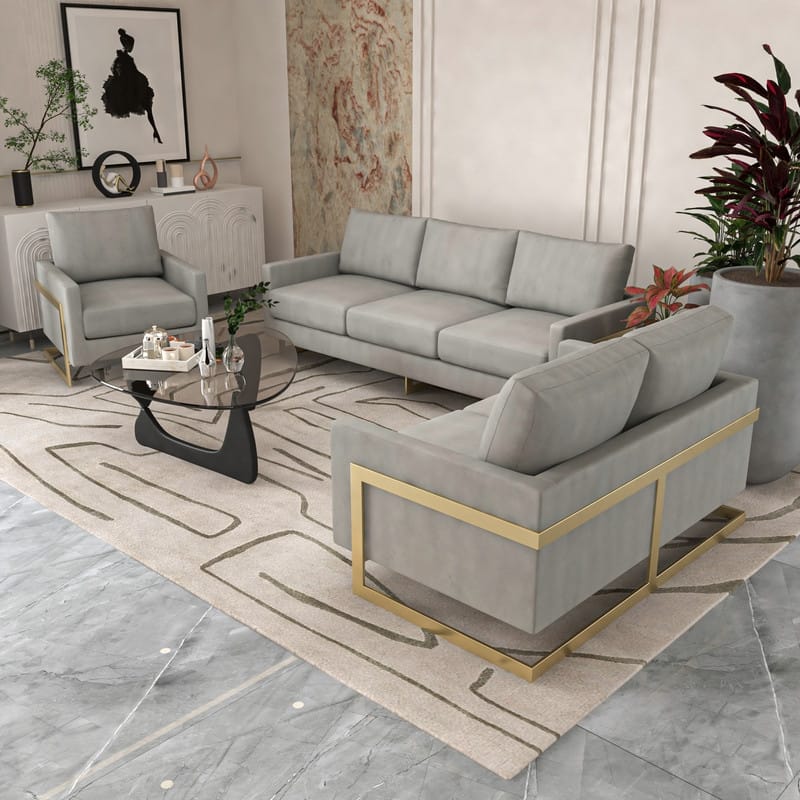 Lincoln 3-Seater Velvet Sofa with Stainless Steel Base Durable Wood Frame Pocket-Spring for Living Room Office Lounge - 83"