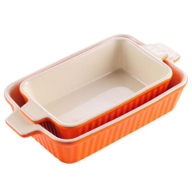 MALACASA Series Bake.Bake, Rectangle Porcelain Bakeware Set