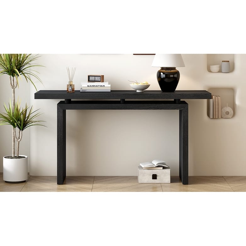 Uniquely Designed Console Table Entryway Table - Black