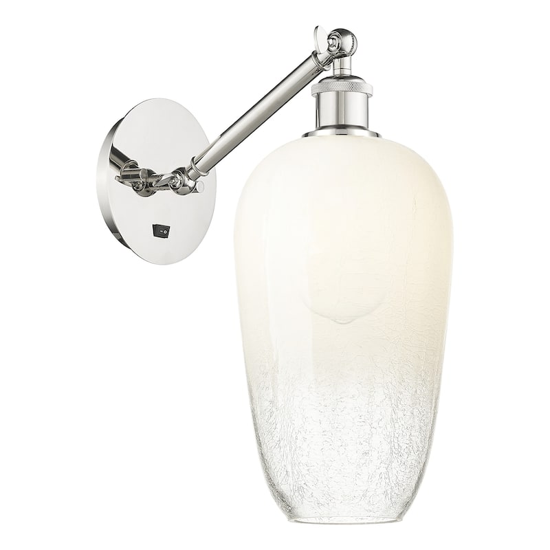 Innovations Lighting 317-1W-15-7 Brookhaven Flute Sconce Brookhaven - Polished Nickel / Opal