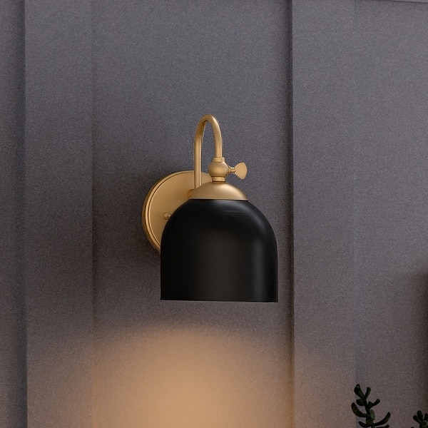 slide 2 of 6, Luxury Vinatge Wall Sconce, 9"H x 5.5"W, with Farmhouse Style, Olde Brass, BWP4314 by Urban Ambiance - 9 9 - Gold