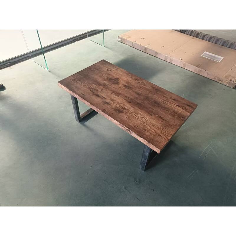 MDF Coffee Table, Small Tea Table, Walnut with Metal Legs Sofa Table