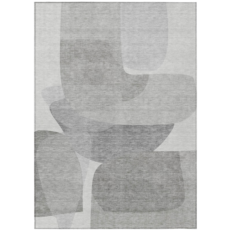 HomeRoots Abstract Transitional Rectangle Outdoor Rug