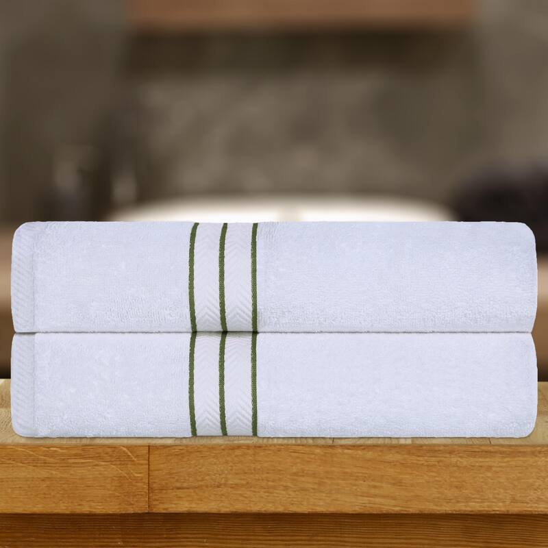 Turkish Cotton Heavyweight Bath Sheet Set of 2 by Superior - Forest Green