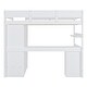 preview thumbnail 10 of 16, White Full Size Wooden Loft Bed with Wardrobe, Desk, and Shelves
