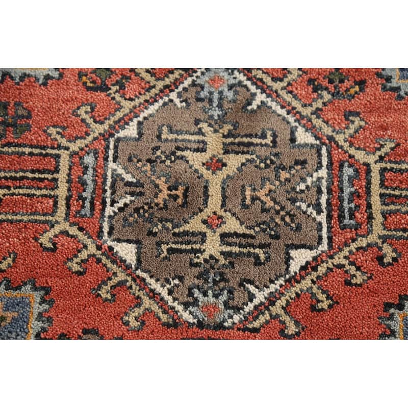Geometric Khotan Oriental Area Rug Handmade Wool Carpet - 3'11"x 5'11"