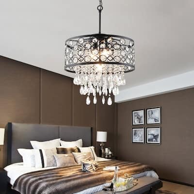 Maxax 5 - Light Lantern Drum Chandelier with Crystal Accents