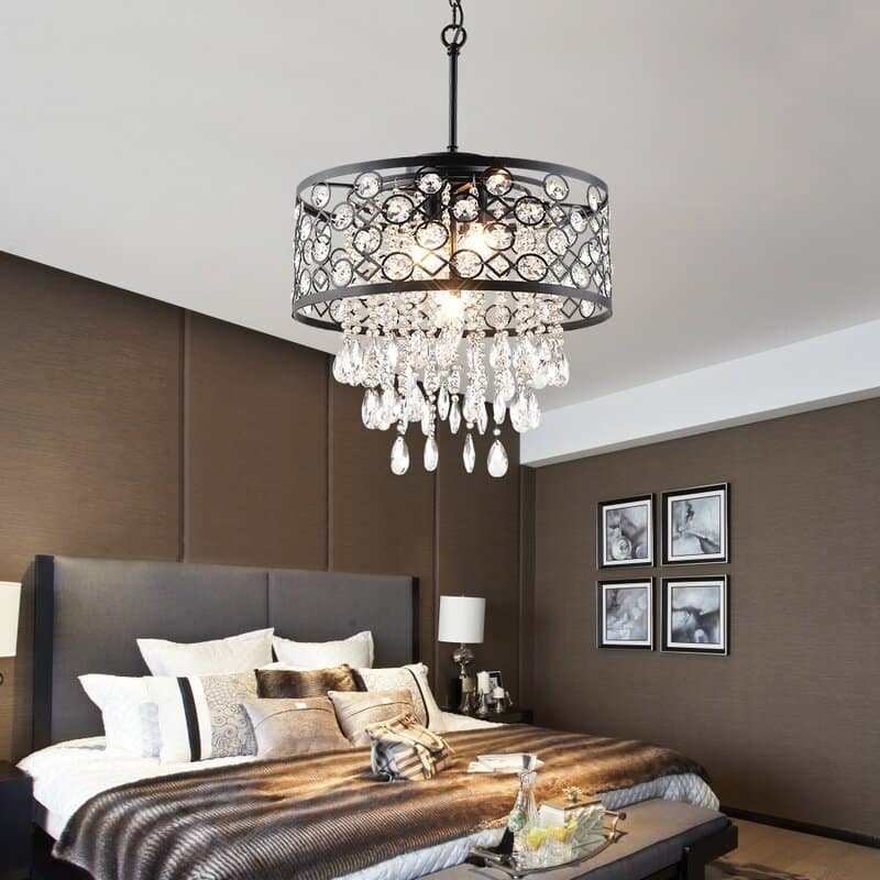 Maxax 5 - Light Lantern Drum Chandelier with Crystal Accents