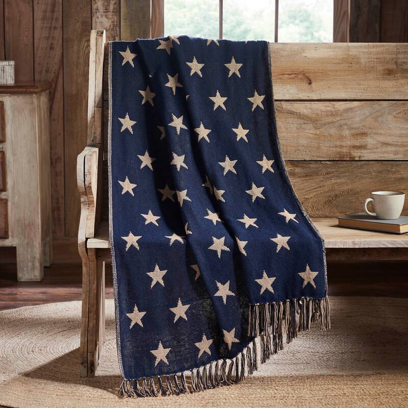 My Country Jacquard Stars Woven Throw 50x60 - 50x60 - Blue